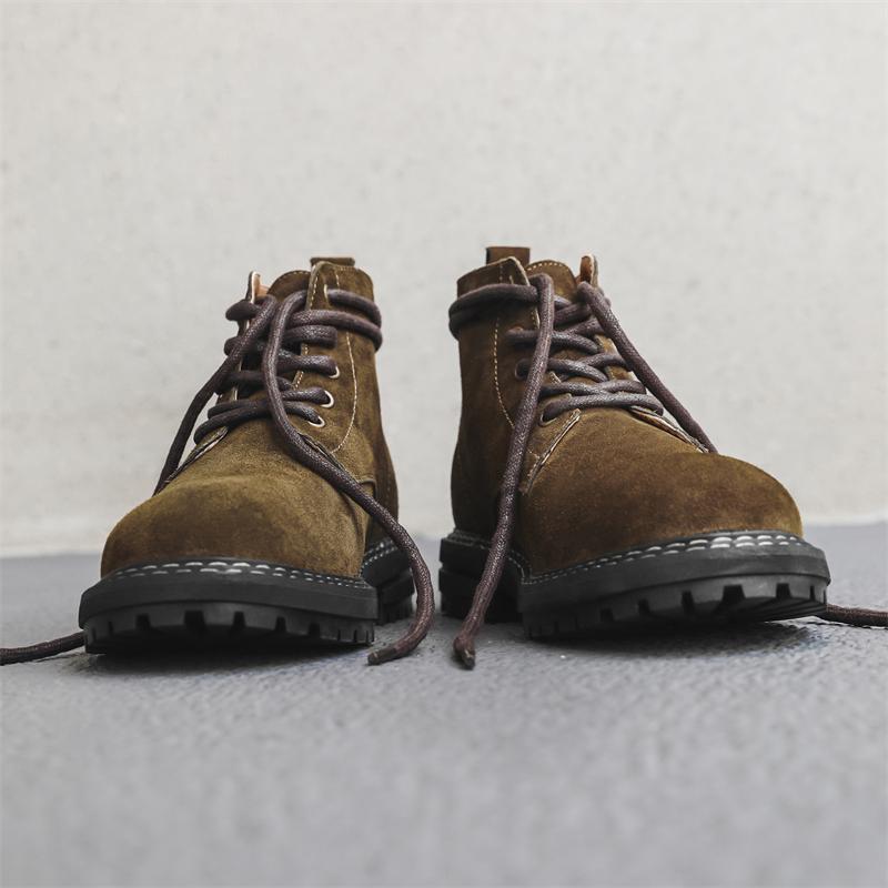 Spring Stylish Epidemic trend Genuine Leather Boots Men Brand 2024 Comfortable British Style Retro Fashion Ankle Boots