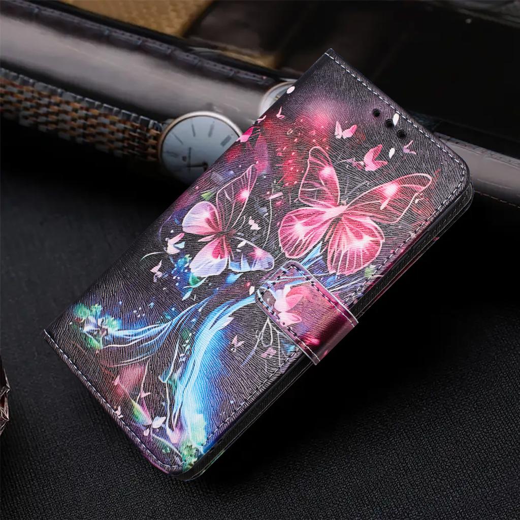 Butterfly Tree PU Leather Wallet Flip Photo Frame Book Case for iPhone Samsung Huawei Honor Xiaomi Redmi Oppo Infinix Tecno Google...