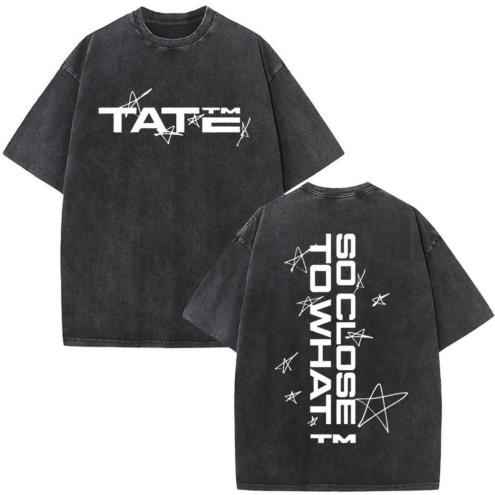 Tate McRae So Close To What  Album Tour Washed Tshirt Men Women Cotton Short Sleeve Summer Vintage T Shirt Tops Fans Gift