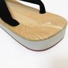 Edoten Geta Sandals, Made in Japan, Yellow Tatami Mat, Non-Slip Candy Sole, Black Strap, Size M (Medium)