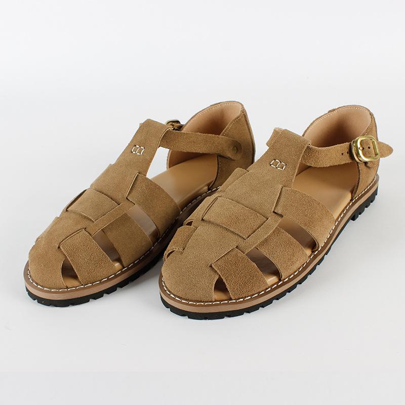 

Retro Cowhide Hollow Baotou Sandals 40 хакі
