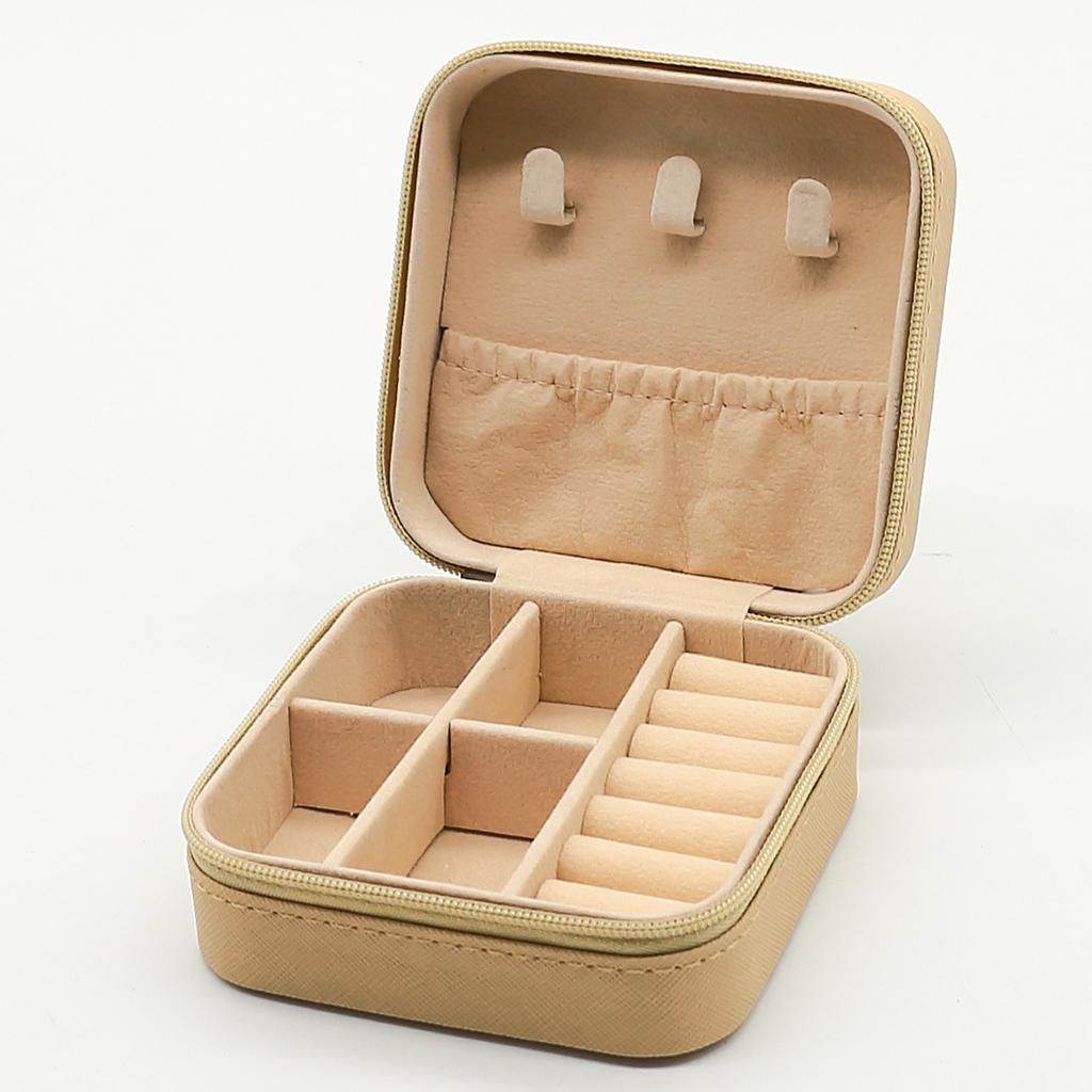 Tragbare Schmuckaufbewahrungsbox Reise-Schmuckorganizer-Etui Lederaufbewahrung Ohrringe Halskette Ring Schmuckdisplay