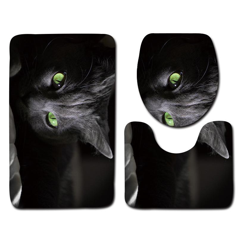 Toilet Three-Piece Floor Mat, Bathroom Three-Piece Carpet Doormat