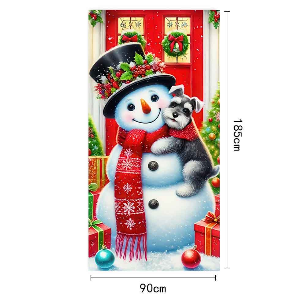 Christmas Nutcracker Door Cover Door Gingerbread Banner Xmas Outdoor Decoration for Front Door Porch Christmas Party Supplies
