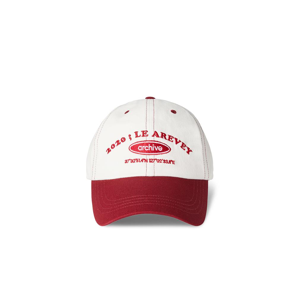 Leualeubei Archive Ballcap Ivory/Burgundy