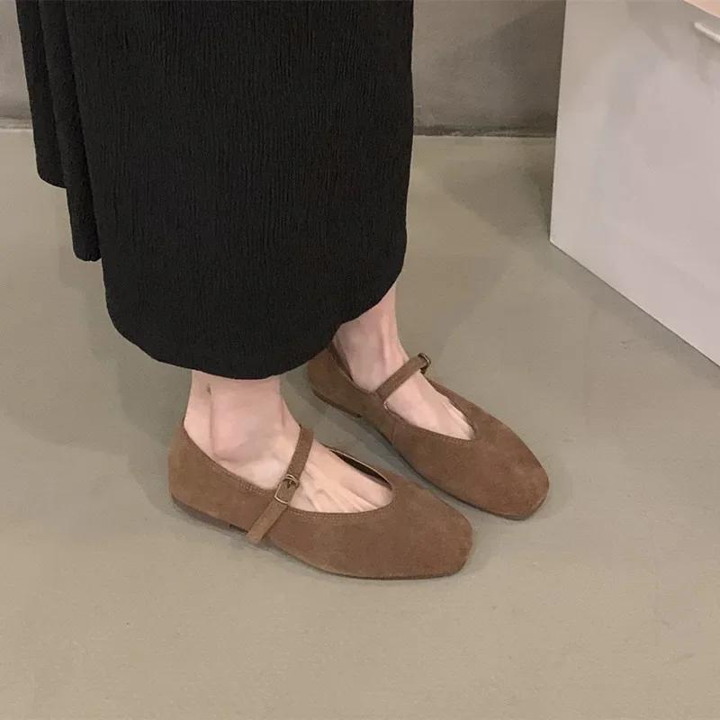 2024 Spring New Brand Women Flats Round Toe Shallow Slip On Ladies Casual Ballet Shoes Soft Leather Eelgant Dress Shoes