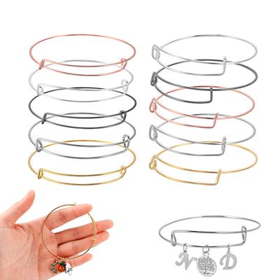 10 stks/partij Uitbreidbare Bangle Armbanden Verstelbare Draad Armbanden Kind Volwassen Pols Manchet Armbanden voor DIY Sieraden Maken Accessorie