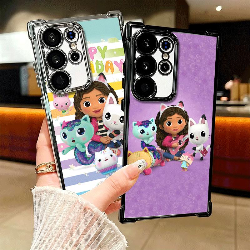 G-Gabbys Dollhouse Cartoon Plating Phone Case For Samsung Galaxy S24 S25 FE S26 Edge S23 Ultra S22 S21 Plus S20 Anti-Fall Airaba