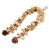 Parrot Chewing Toy Beak Grinding Safe Log Nut Pine Cone Corn Leaf Hanging Bird Cage Toys for Medium