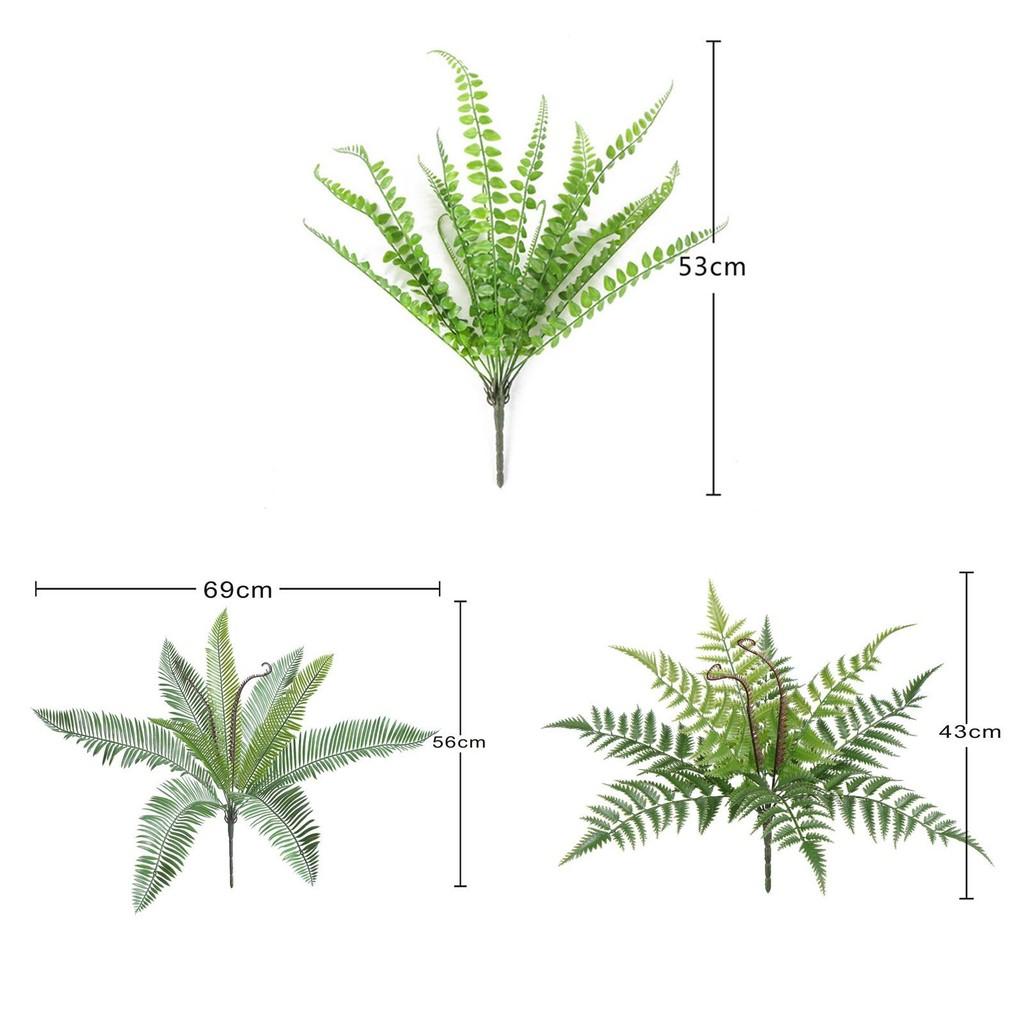 Faux Greenery Wall Panel Featuring 9head Iron Tree And Ferns For Home Indoor Decor