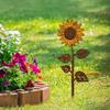 Paletto da Giardino Girasole in Metallo Decorazione Esterna per Cortile Arte Metallica Decorazione Fiore Pianta per Prato Patio Giardino