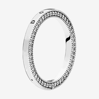 925 Sterling Zilveren Pan Ring Sprankelende Handtekening Met Kristallen Cz Ring Voor Vrouwen Bruiloft Cadeau Mode-sieraden