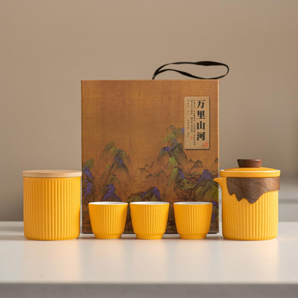 Ceramic Portable Travel Tea Set Business Banking Company High-end Gifts