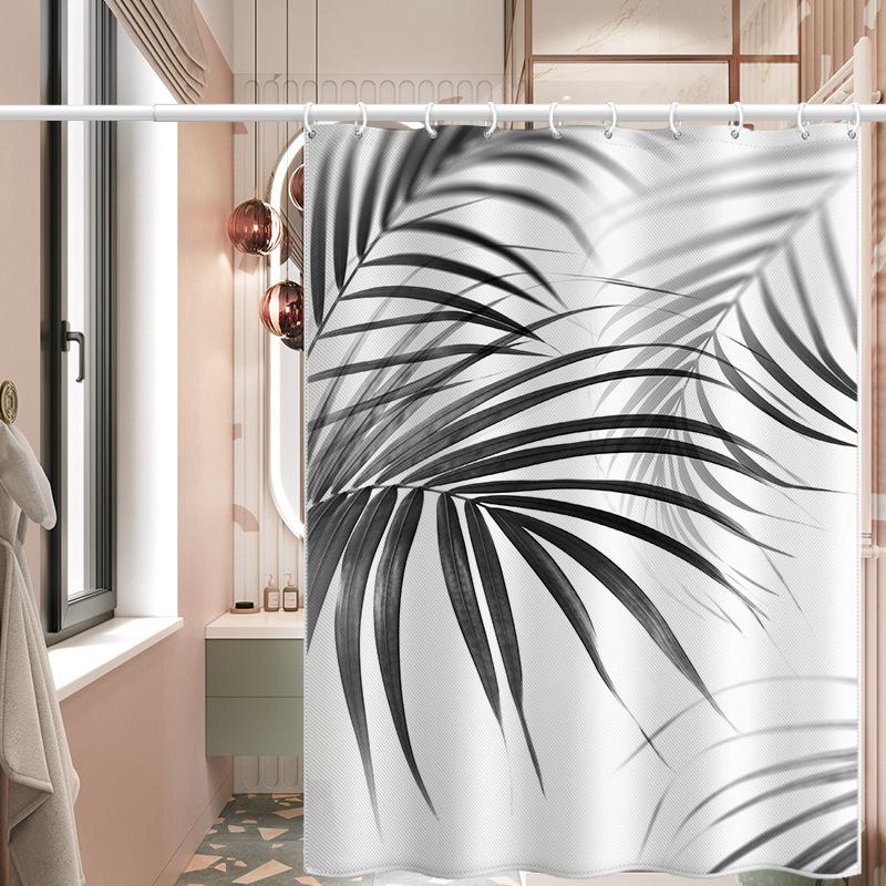 Bathroom Thickened Waterproof Curtain Mildew Proof Shower Curtain Shower Partition Curtain Shower Curtain Bathroom Curtain Free Perforation