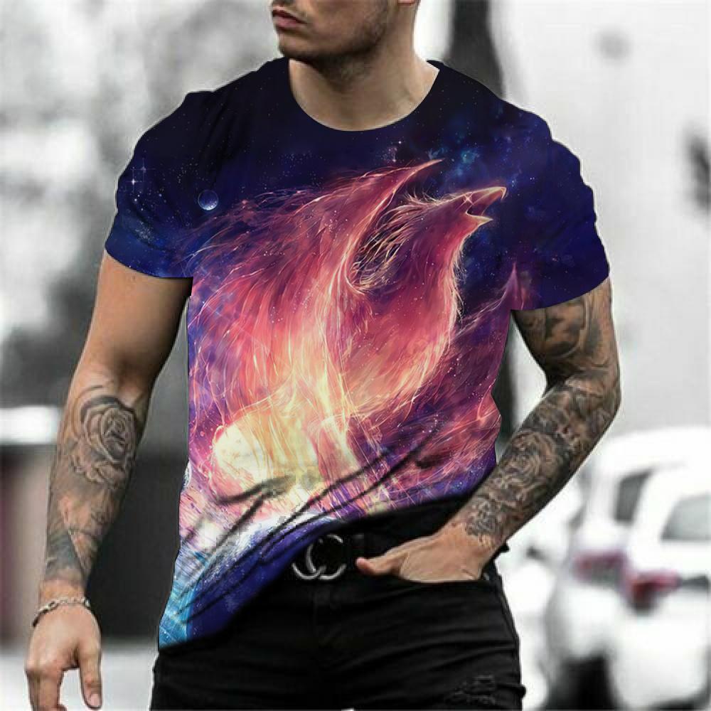 Sommer männer T-shirts 3d Phoenix Print Grafik Kurzarm Tops Mode Hip Hop Tees Männer Übergroßen T shirt Vintage männer Kleidung
