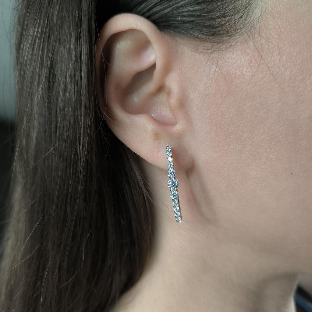 Серебряные серьги с фианитами (2192633)