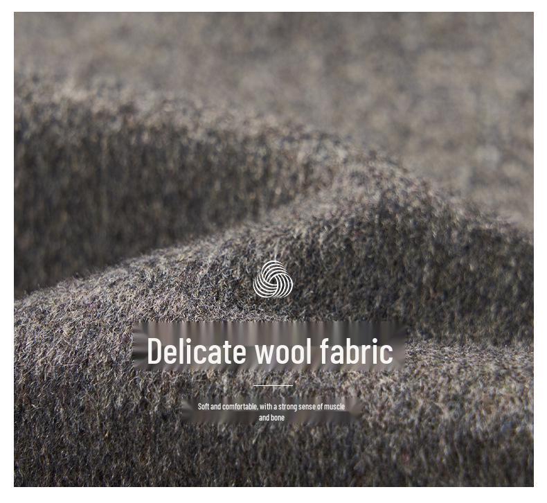 Men's Winter Woolen Overcoat with Detachable Down Liner, Double-Faced Wool, Regular Lapel for Middle-Aged Men.