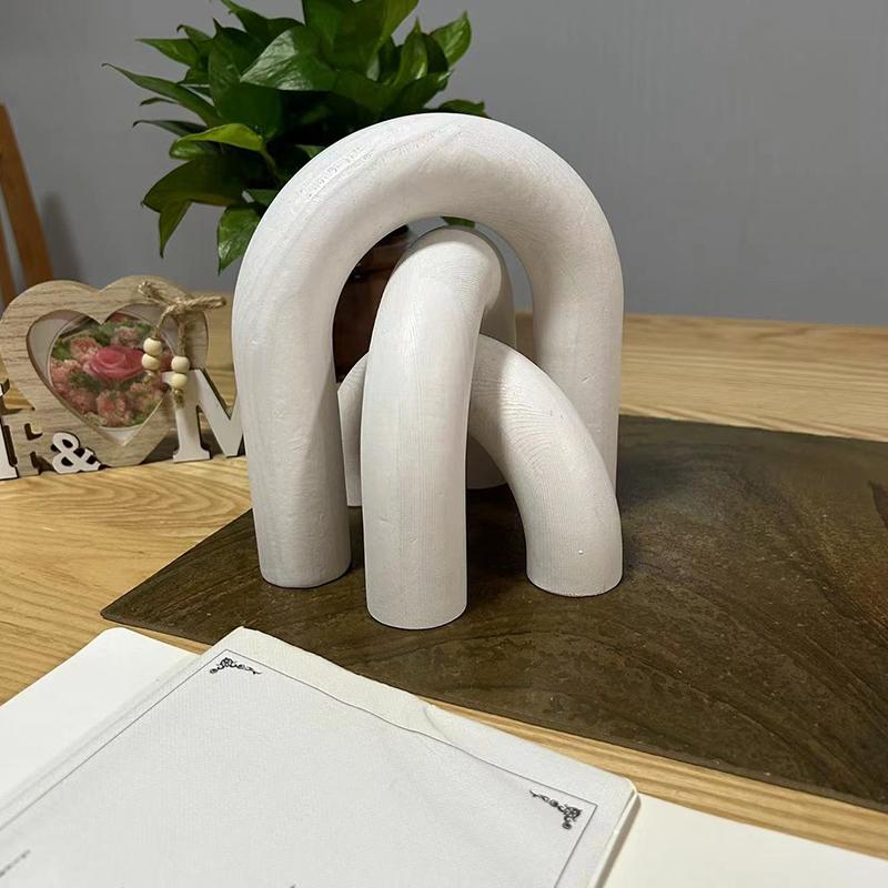 A Set Arch Decoration Crafts Wooden Ornaments Cafe Geometric Tabletop Ornaments Wooden Art Deco Arches Ornaments