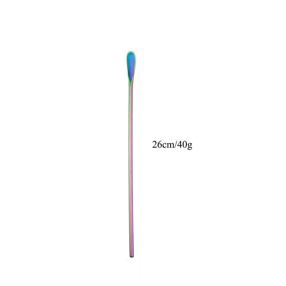 3 Size Rainbow Stainless Steel Coffee Beverage Stirrer Stir Cocktail Drink Swizzle Stick Fruit Juice Milk Stirring Stick Spoon