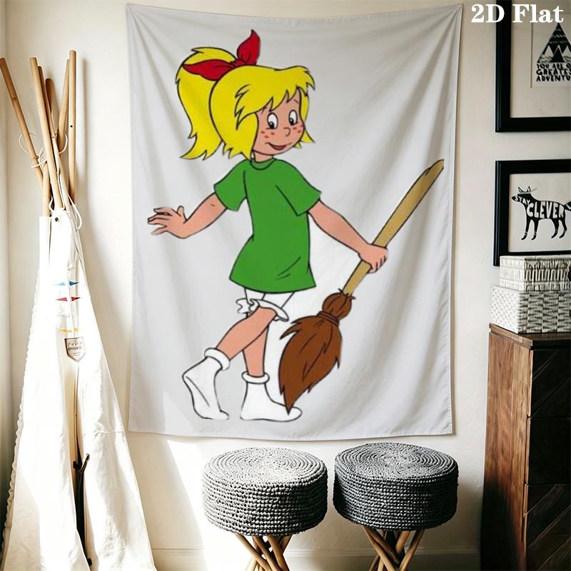 Bibi Blocksberg Wall Tapestry Aesthetic Wall Hanging Printed Fabric Blanket Decorative Tapestries for Bedroom Living Room Home Decor