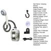 Portable Camping Shower Pump Kit USB Rechargeable Outdoor Camp Hiking Traveling RV Electric Shower Head Sprayer Pump