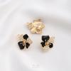 14K Gold-Filled Necklace/Bra Bracelet Connector with Inlaid Mother of Pearl and Drip Oil Rose Flower Clasp