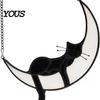 Decorative Hanging Ornament Acrylic Cat Pendant with Chain, Animal for Window Crescent Wall Decor, Cute Lover Gift Home Room Decoration Light