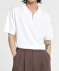 Age O.D. Washable Half-Zip Collared Short-Sleeve Knit [Ivory]