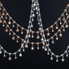 100cm Blue Crystal Butterfly Charms Chains Bracelet Necklace Jewelry Making Beaded Copper Chain DIY Supplies Gold Silver Stars