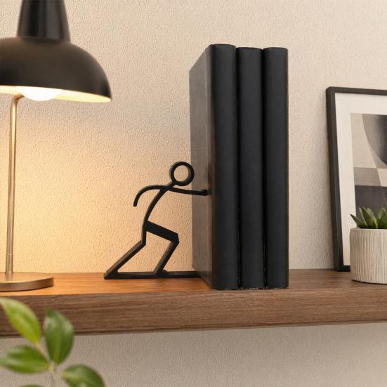 3D Printed Figurine Bookends, Decorative Bookends for Book Lovers, Funny Book Ends, Creative Book Holders for Home Library Office Shelves Desk