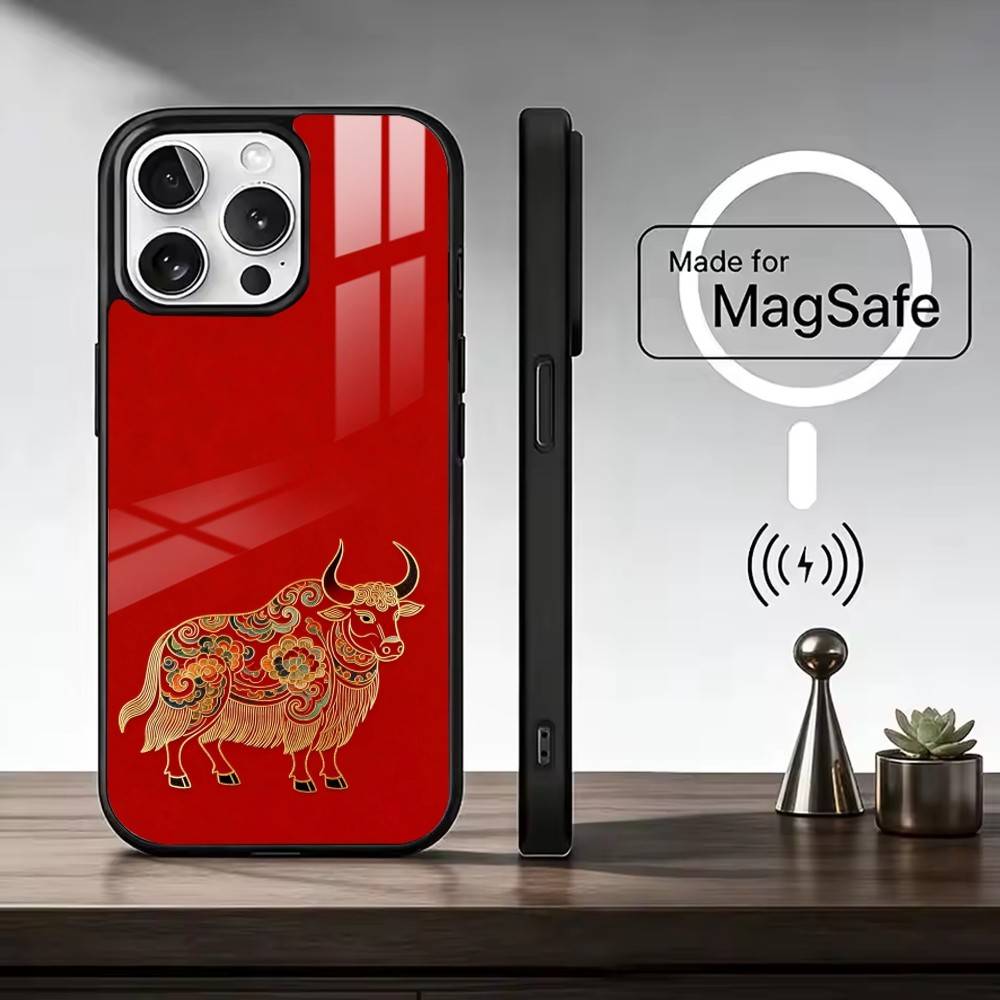 Chinese Style Cute Beast   Phone Case For iPhone17,16,15,14,13,12,11 Plus,Pro Max Magnetic For Magsafe Wireless Charging iPhone15PROMAX
