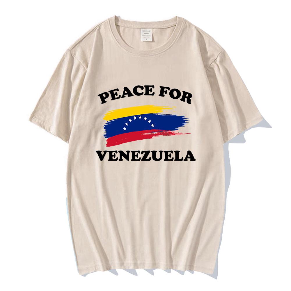 Freedom Peace for Venezuela T-shirt Unisex Clothing Cotton Short Sleeve Casual Crew Neck Tshirts Streetwear Print T Shirt