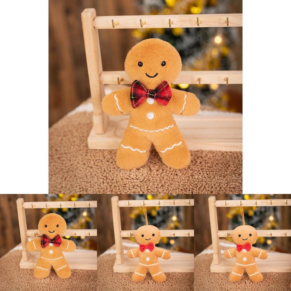 Entzückender Lebkuchenmann Plüsch Schlüsselanhänger Weichspielzeug Für Weihnachtsgeschenk Und Dekoration