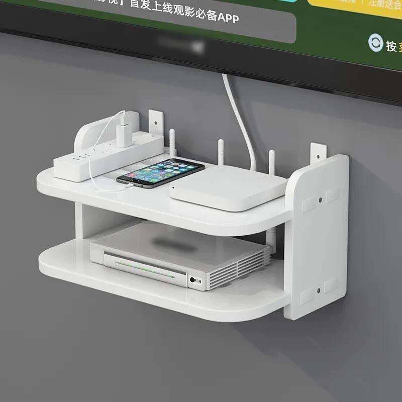2/3 Layer 30cm Wifi Hanging Shelf Router Power Strip Multi Outlet TV Set Top Box Cable Hidden Floating Rack Storage Organizer