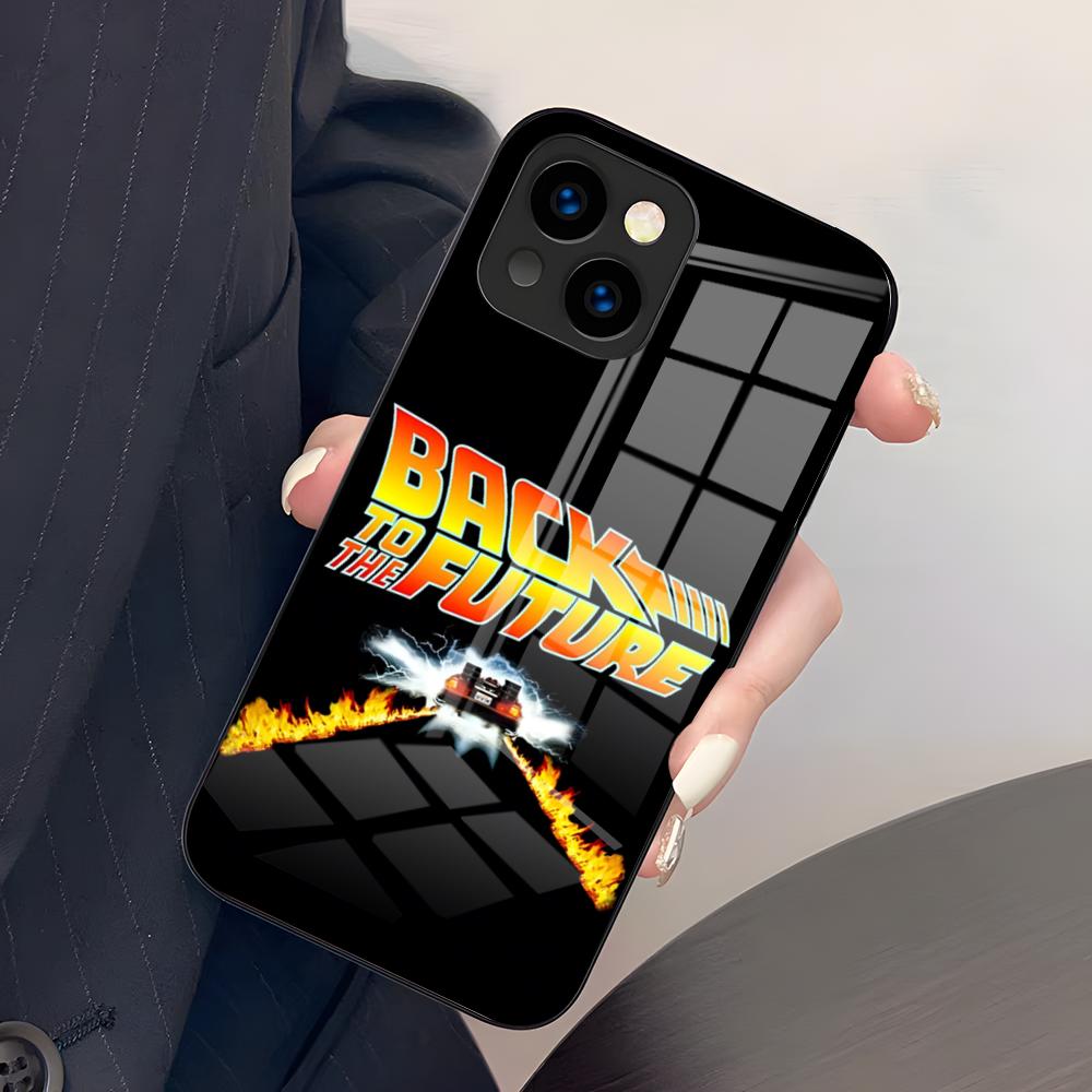 B-Back To The F-Future Phone Case For IPhone 17 Air 16 E Pro Max 15 14 13 Mini 12 Pro 11 Max Plus Black Glass Cover