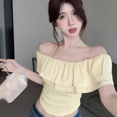 Women's One-Shoulder Ruffle Short-Sleeve Top - Summer Sexy Design