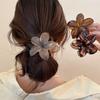 Fashion Flower Hair Clip For Women Hawaiian Acrylic Large Hair Claw Clip Crab Coffee Color Shark Clip Headdress Hair Accessories