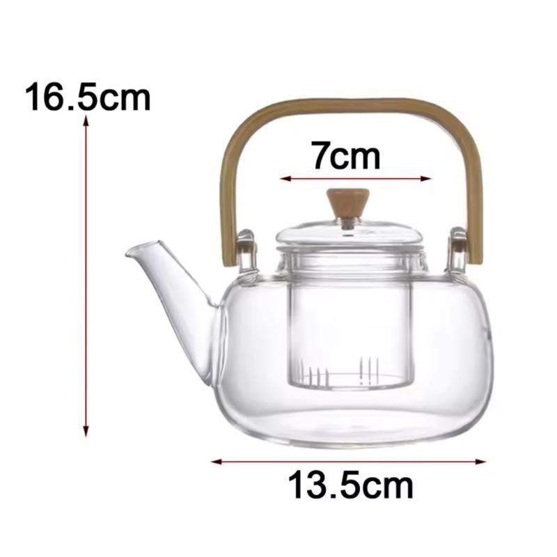 1000ml Czajnik do herbaty z uchwytem Klasyczny szklany czajnik Żaroodporny czajnik do gotowania 80ml Wysokiej klasy mały kubek do wody Naczynia do picia