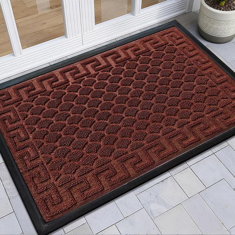 European Half-Round Dirt-Resistant Entrance Mat – Non-Slip Mud Scraper Rubber Carpet