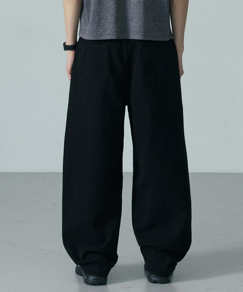 LXT Essential Cotton Wide Curved Chino Pants [Black]