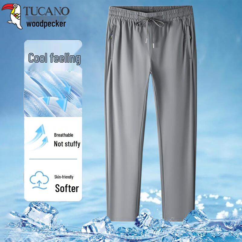 

Tucano Men s Summer Ice Silk Straight-Leg Casual Pants S