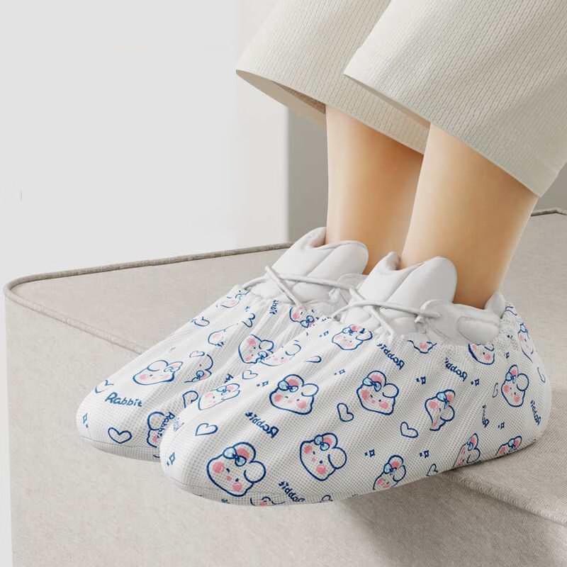 OEING Disposable Non-woven Thickened Household Indoor Shoe Covers (100-pack)
