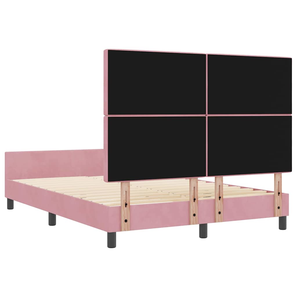 Boxspring Bed with Headboard Pink 140 x 190 cm Velvet