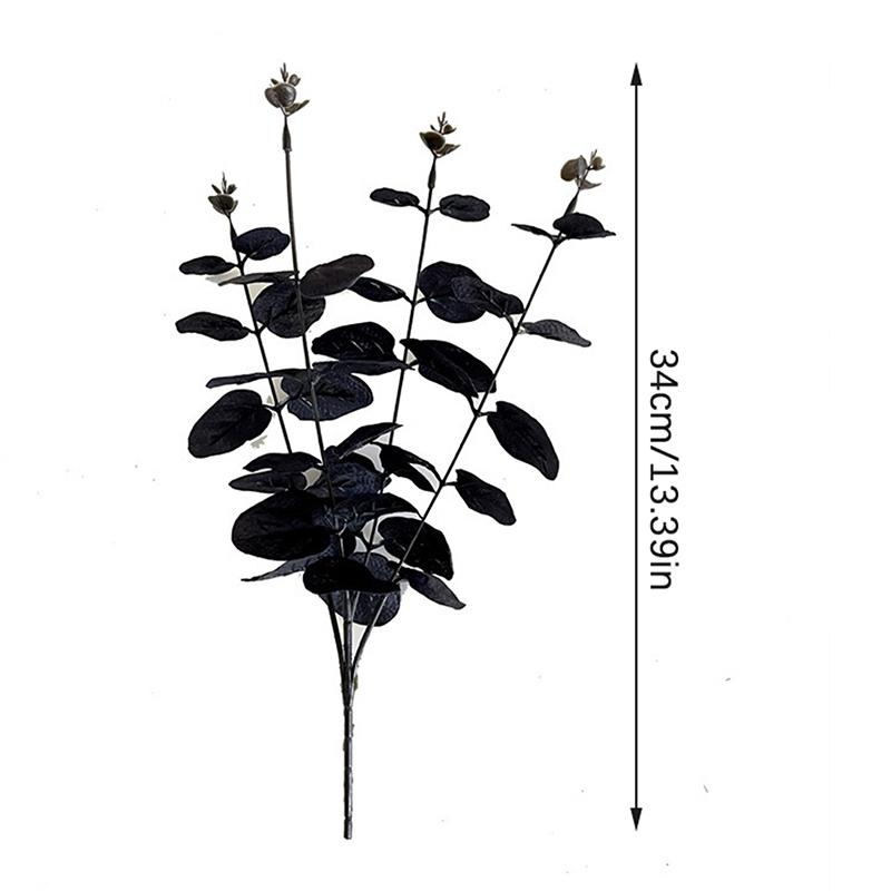 34cm Black Eucalyptus Artificial Flowers For Room Decoration Desktop Artificial Flowers Home Decor