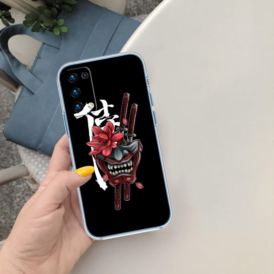 BF73 Japan Samurai Mask Case for Motorola Moto G10 G20 G30 G31 G32 G34 G35 G41 G42 G50 G51 G52 G55 G60 G60S G62 G71 G72 G75