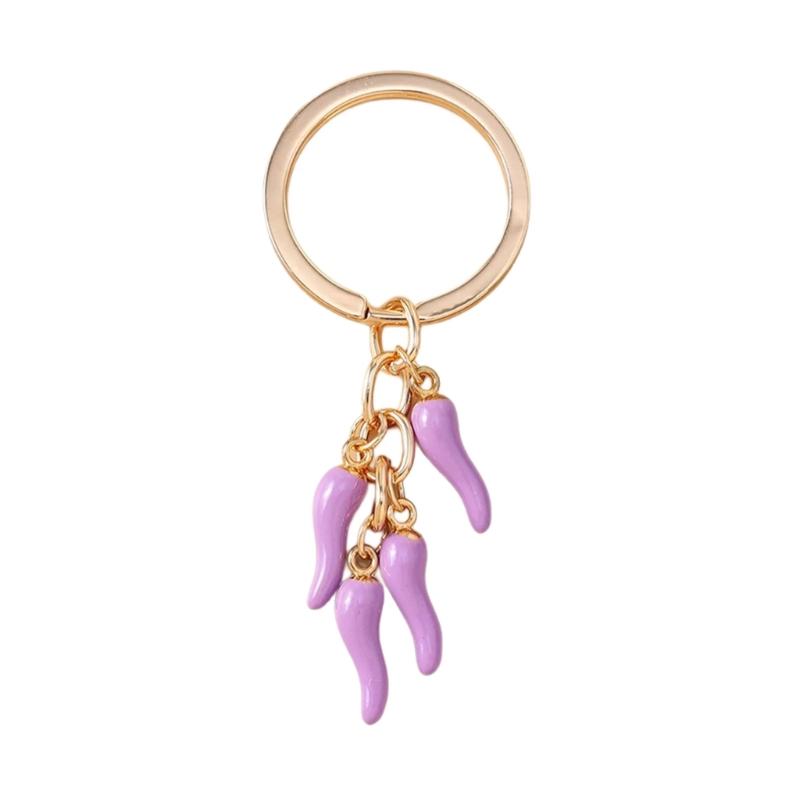 Fun Mini Chili Keyring Stylish Decorative Zinc Alloy Keychain Hanging Ornament For Keys Purses Gift