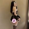 Sexy lingerie maid catwoman nightdress uniform seduction sexy lace tube top perspective splicing mesh set 2056