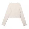 Nike Sportswear Chill Knit Solid Color Zip V-Neck Slim Ribbed Long Sleeve Sweater Women Tops Light-Brown FN3683-104