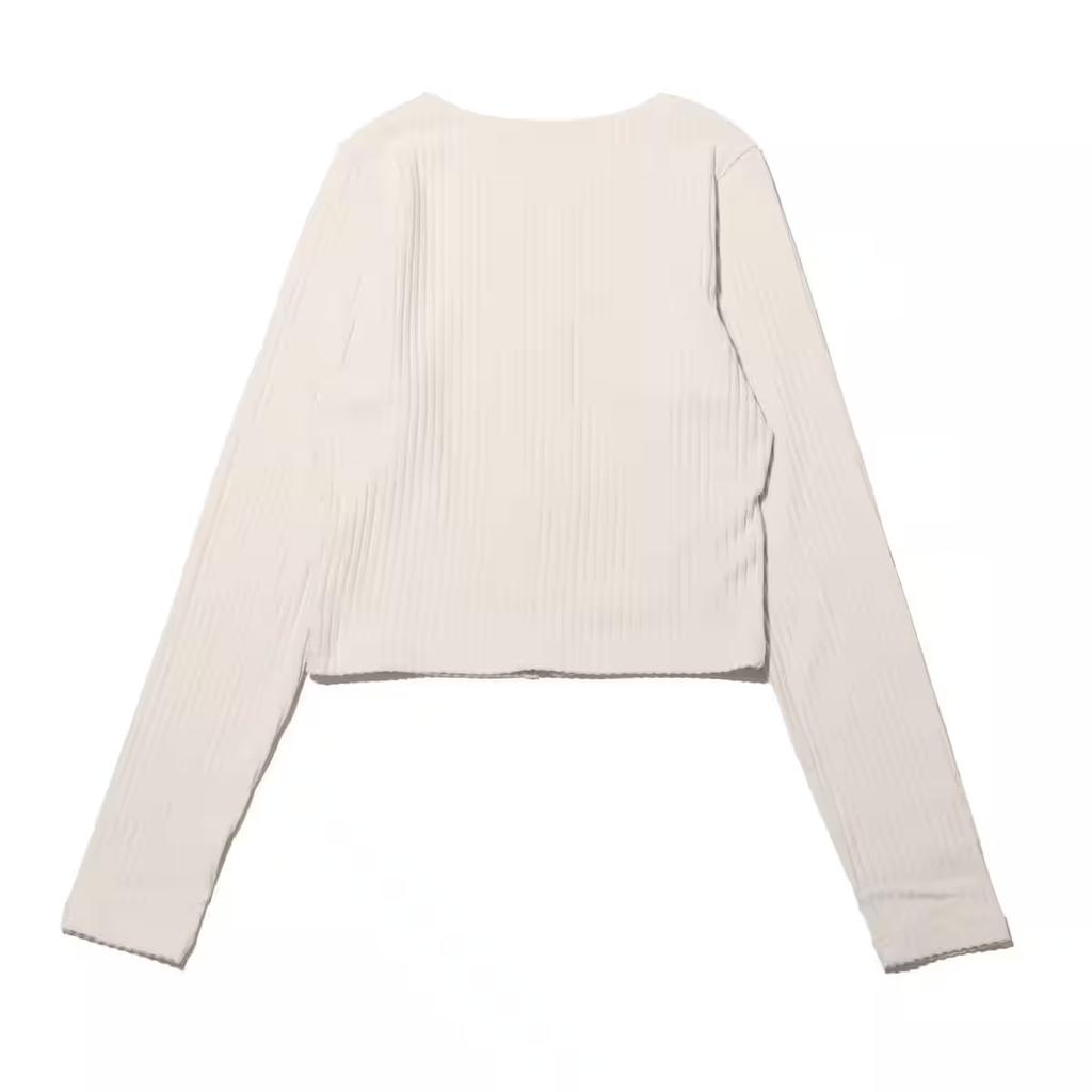 Nike Sportswear Chill Knit Solid Color Zip V-Neck Slim Ribbed Long Sleeve Sweater Women Tops Light-Brown FN3683-104