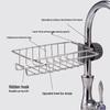 Punch-Free Stainless Steel Kitchen Sink Storage Rack for Sponge, Rag & Brush
